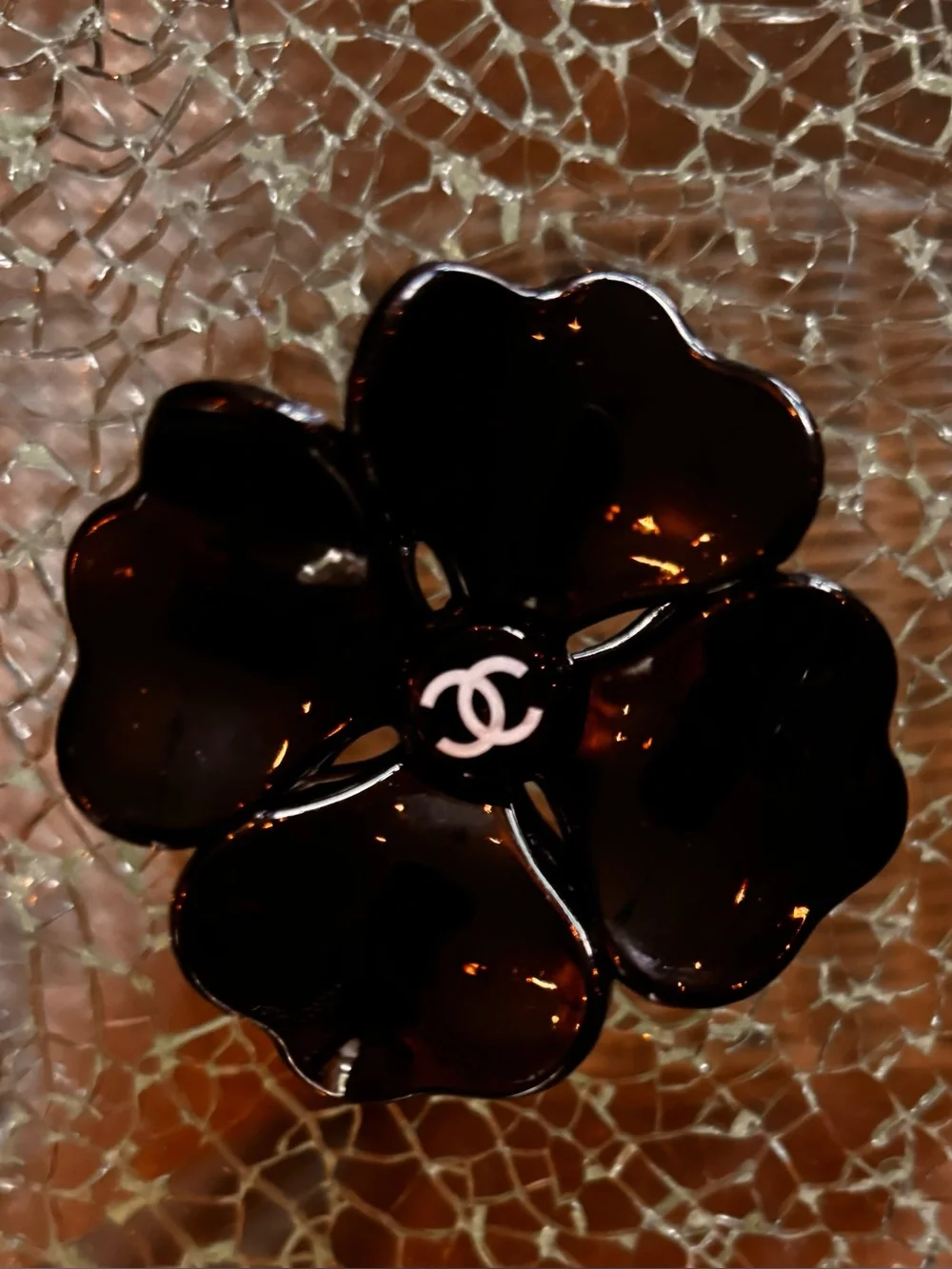 Black and white  Flower Hair Clip